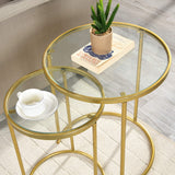 Stark Gold Nesting End Table 2-Piece Set, American Crafted