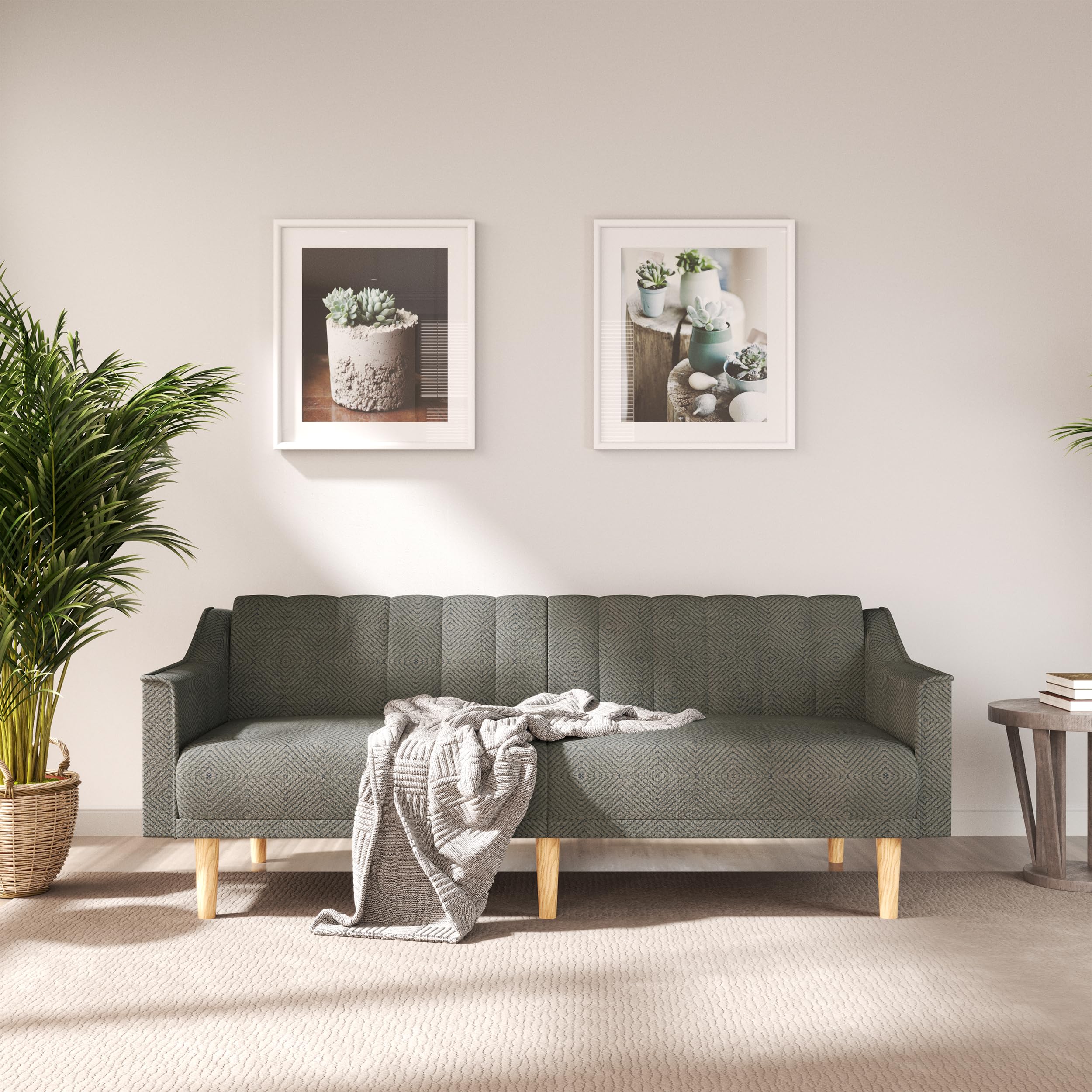 Sofa Bed with Adjustable Backrest and Armrests