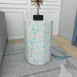 Mother of Pearl Handmade Accent Table, 13" x 13" x 19"