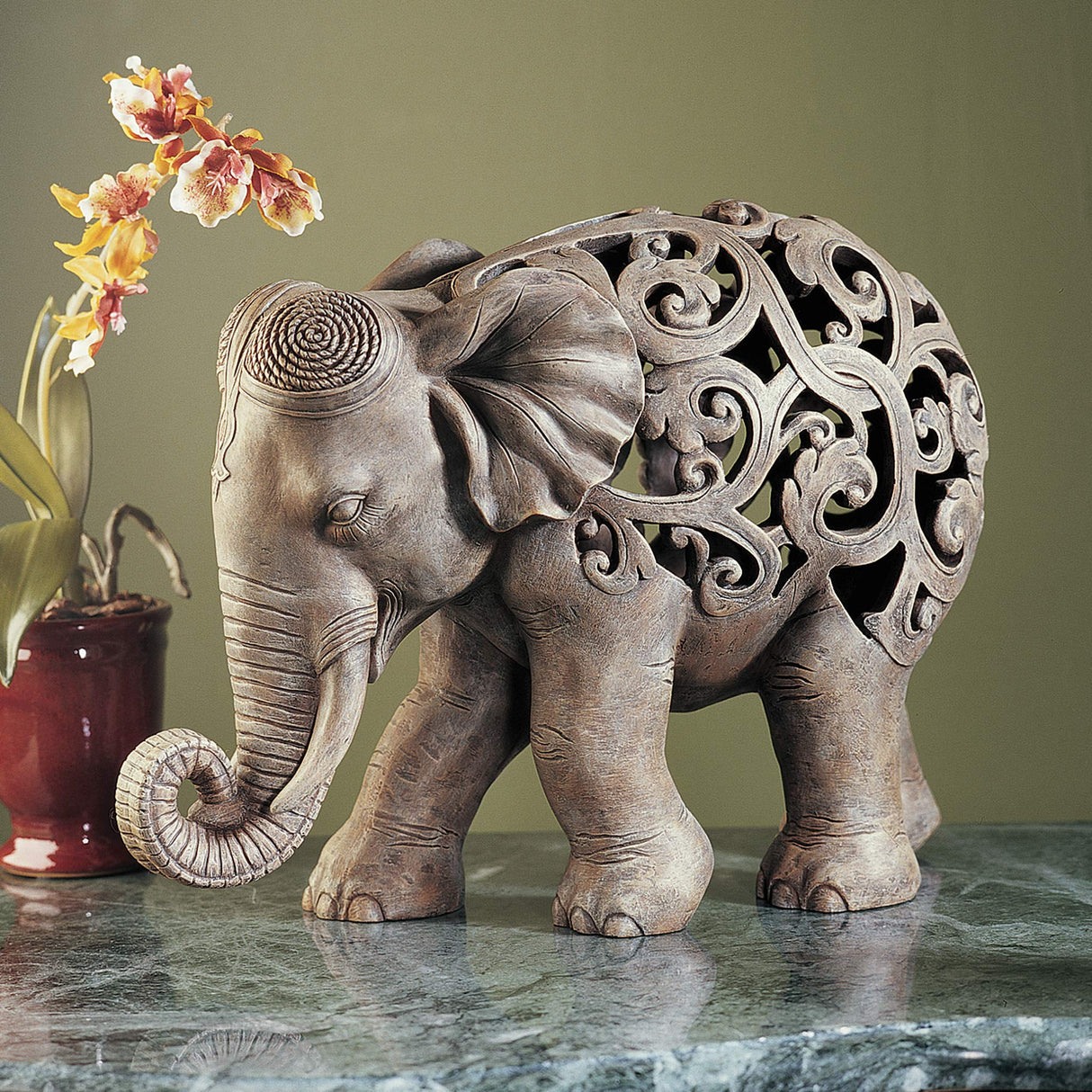 Anjan The Elephant Indian Decor Jali Animal Statue