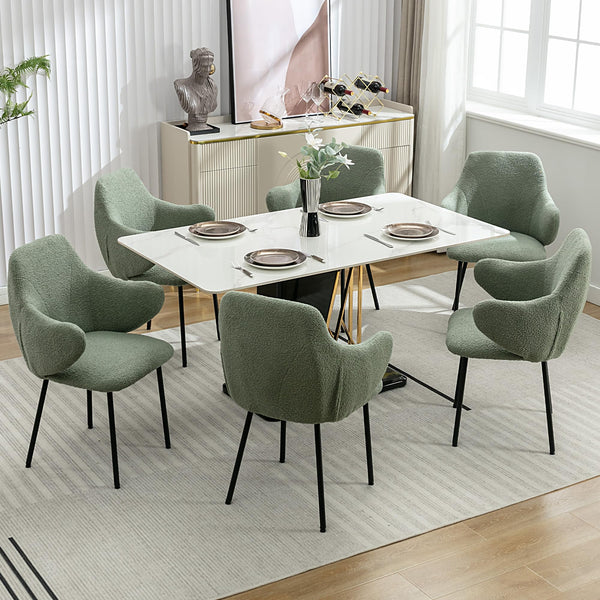 Green Dining Chairs Set of 4, Mid-Century Dining Room Chairs