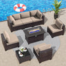 Outdoor Patio Furniture Set with Propane Fire Pit Table