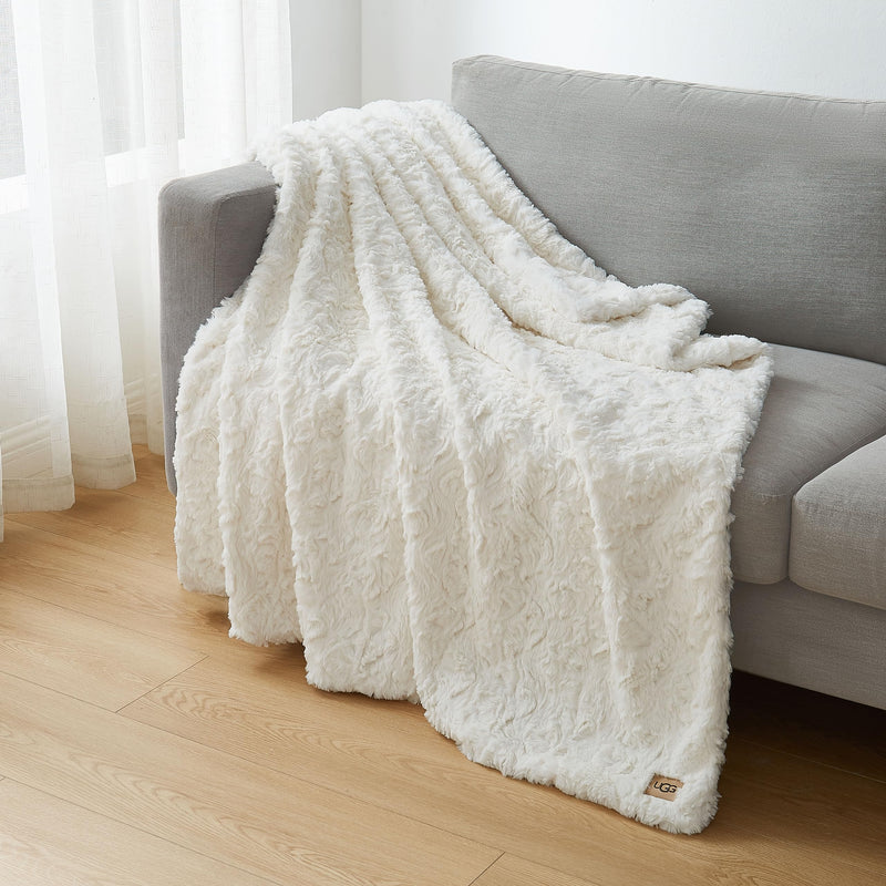 Adalee Soft Faux Fur Reversible Accent Throw Blanket Luxury Cozy Fluffy Fuzzy