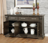 Rusel Rustic 3-Drawer Wood Buffet