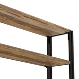 Bookshelf Industrial 3 Shelf Bookcase, Wood Storage Shelf with Metal Frame