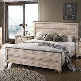 Amerland Contemporary White Wash Finish 4-Piece Bedroom Set