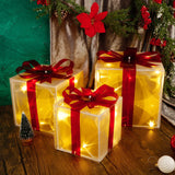 Set of 3 Christmas Lighted Gift Boxes