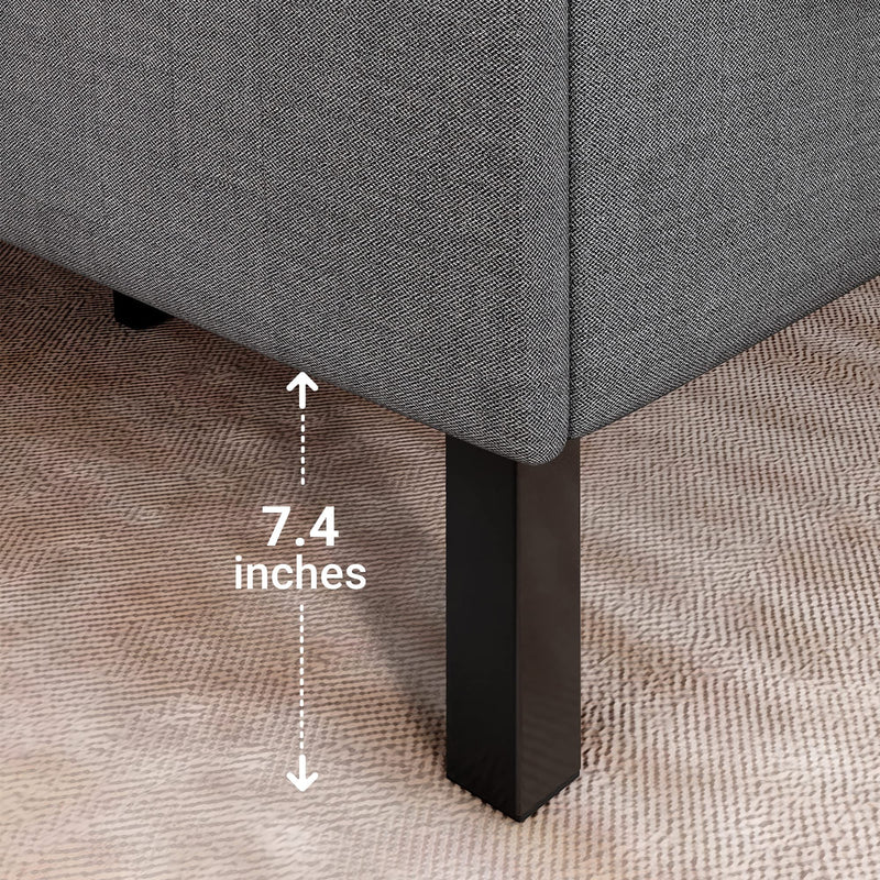 Full Size Upholstered Platform Bed Frame/Wood Slats Support/Low Profile Bed Frame