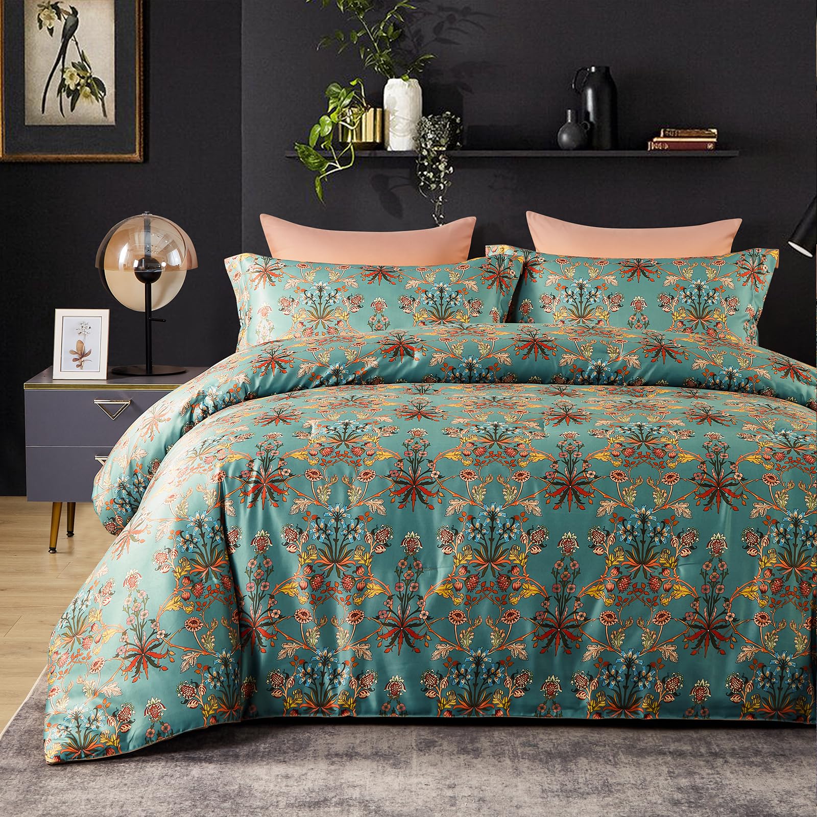 King Size Comforter Set; Bed in A Bag 7 Pieces Comforter Sets; Ultra-Soft Lightweight