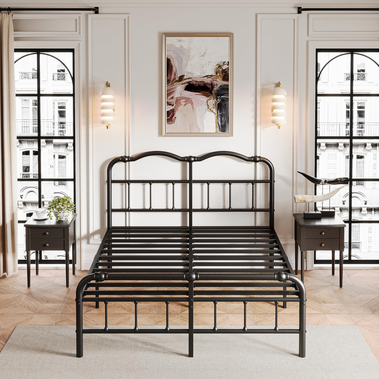 Queen Size Bed Frame with Headboard and Footboard, 14 Inch High