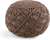 Pouf Ottoman - Hand Knitted Macrame Ottoman Pouf