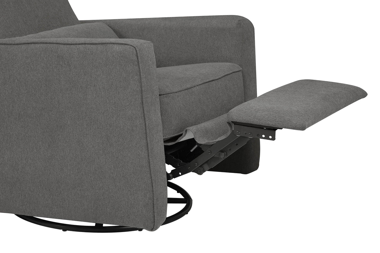 Piper Upholstered Recliner and Swivel Glider in Dark Grey