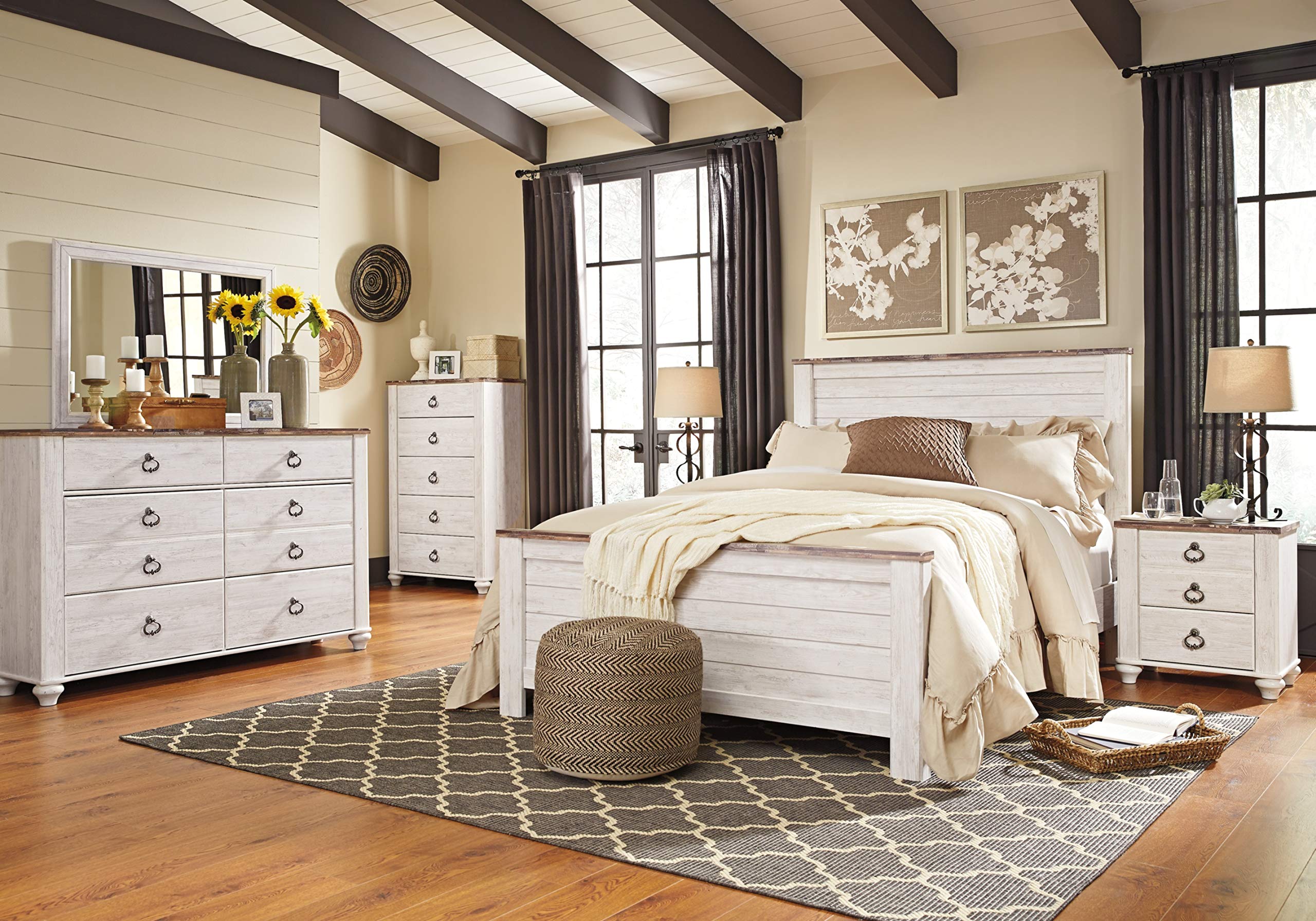 Willowton Farmhouse 2 Drawer Nightstand