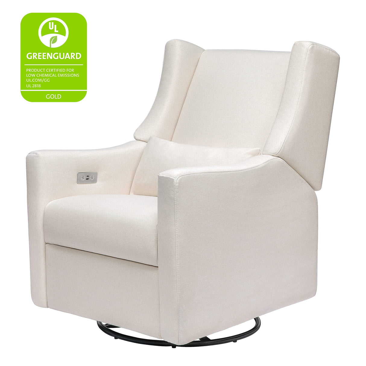 Kiwi Electronic Power Recliner and Swivel Glider with USB Port in Performance Cream Eco-Weave, Water Repellent & Stain Resistant