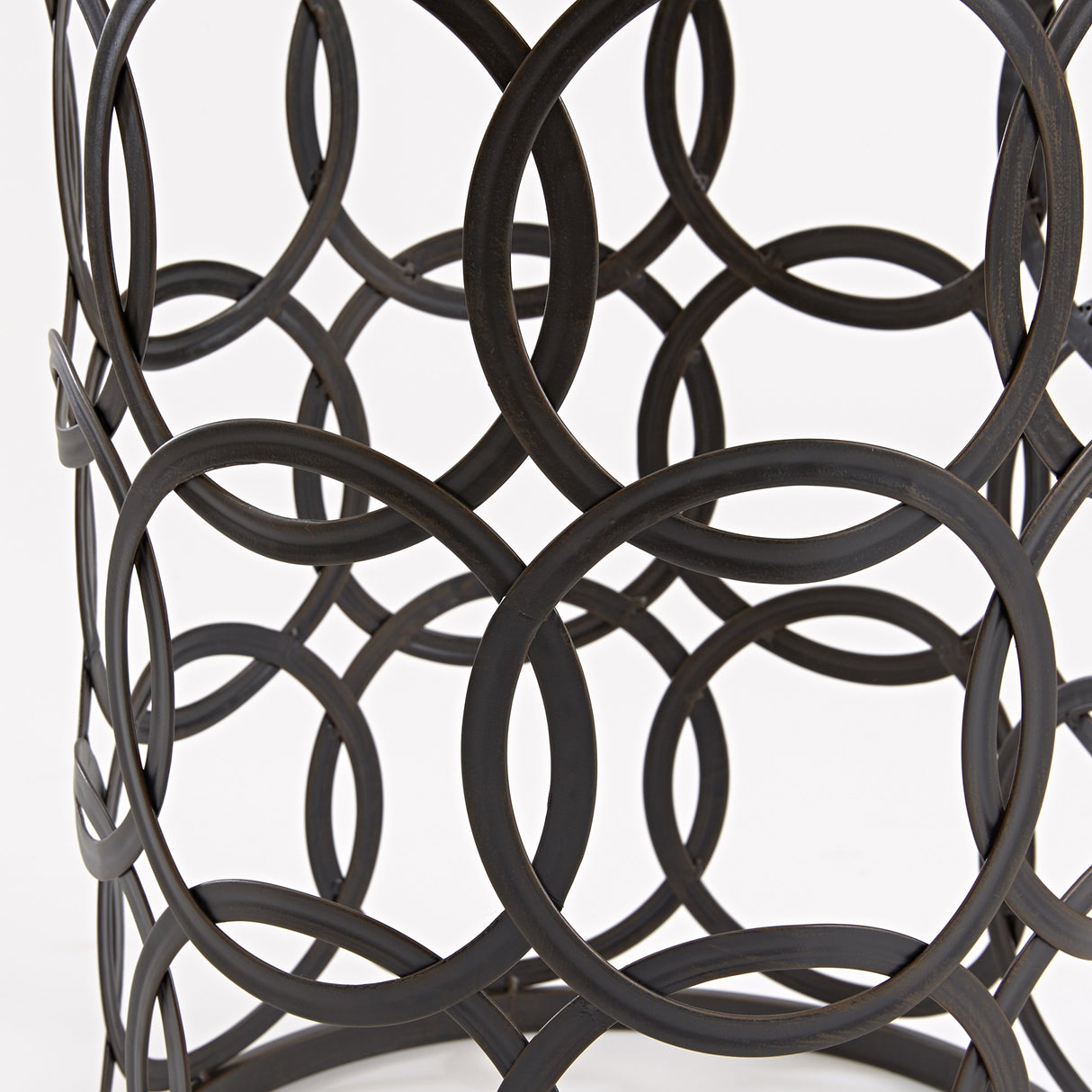 Interlocking Circles Side Accent Table, 22"H x 16.75"W x 16.75"D