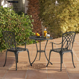 Patio Bistro Sets 3 Piece Cast Aluminum Bistro Table and Chairs Set