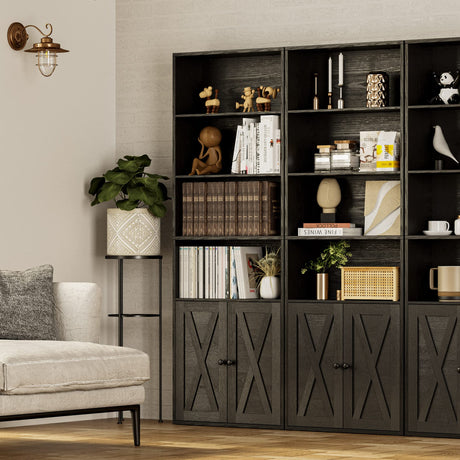 Industrial Bookshelves and Bookcases with Doors Floor