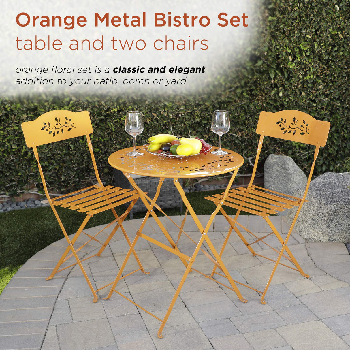 MSY100A-OR Bistro Set, Table, Orange