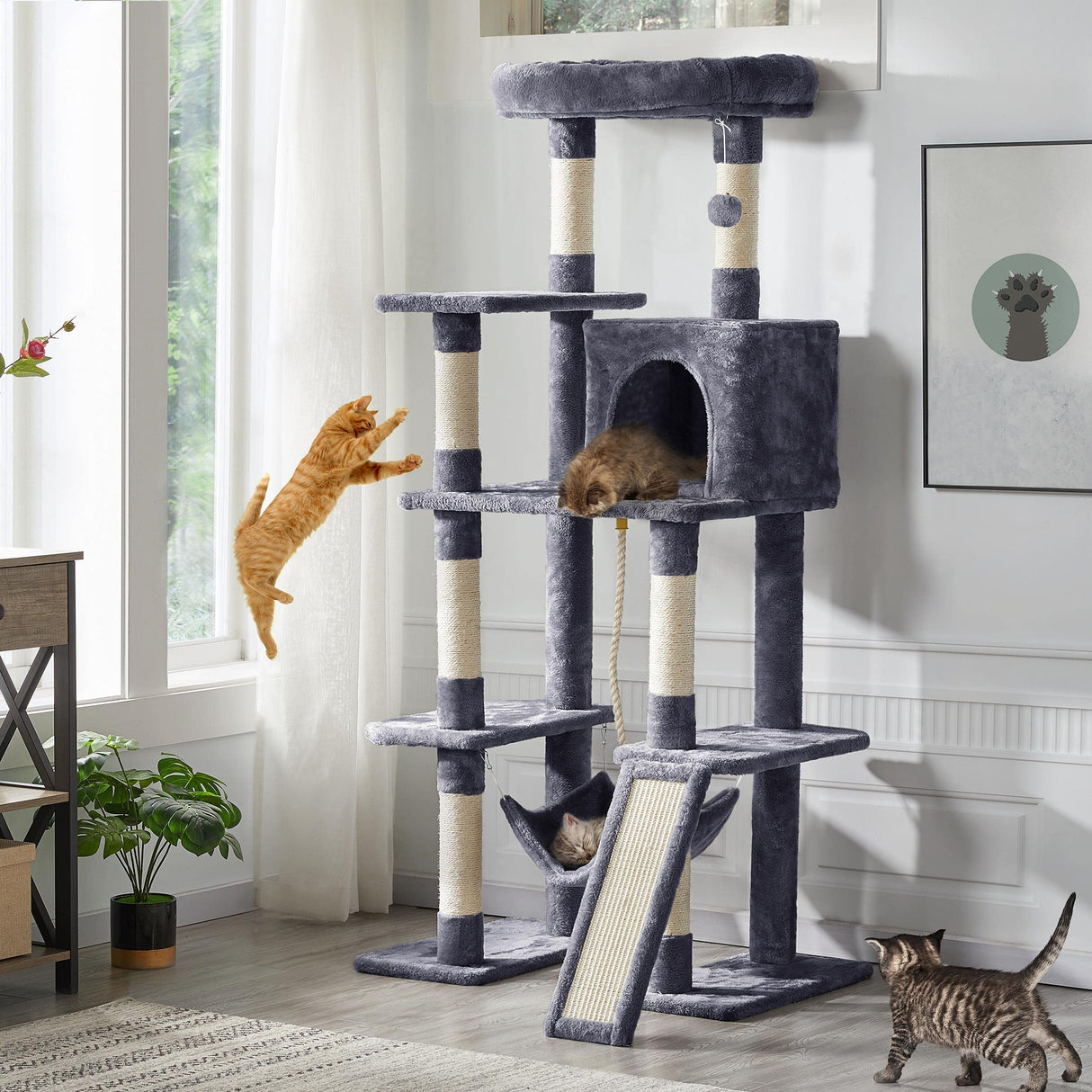 Cat Tree Cat Tower 63 Inches Multi Level Cat