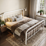 Queen Size Metal Platform Bed Frame with Victorian Style