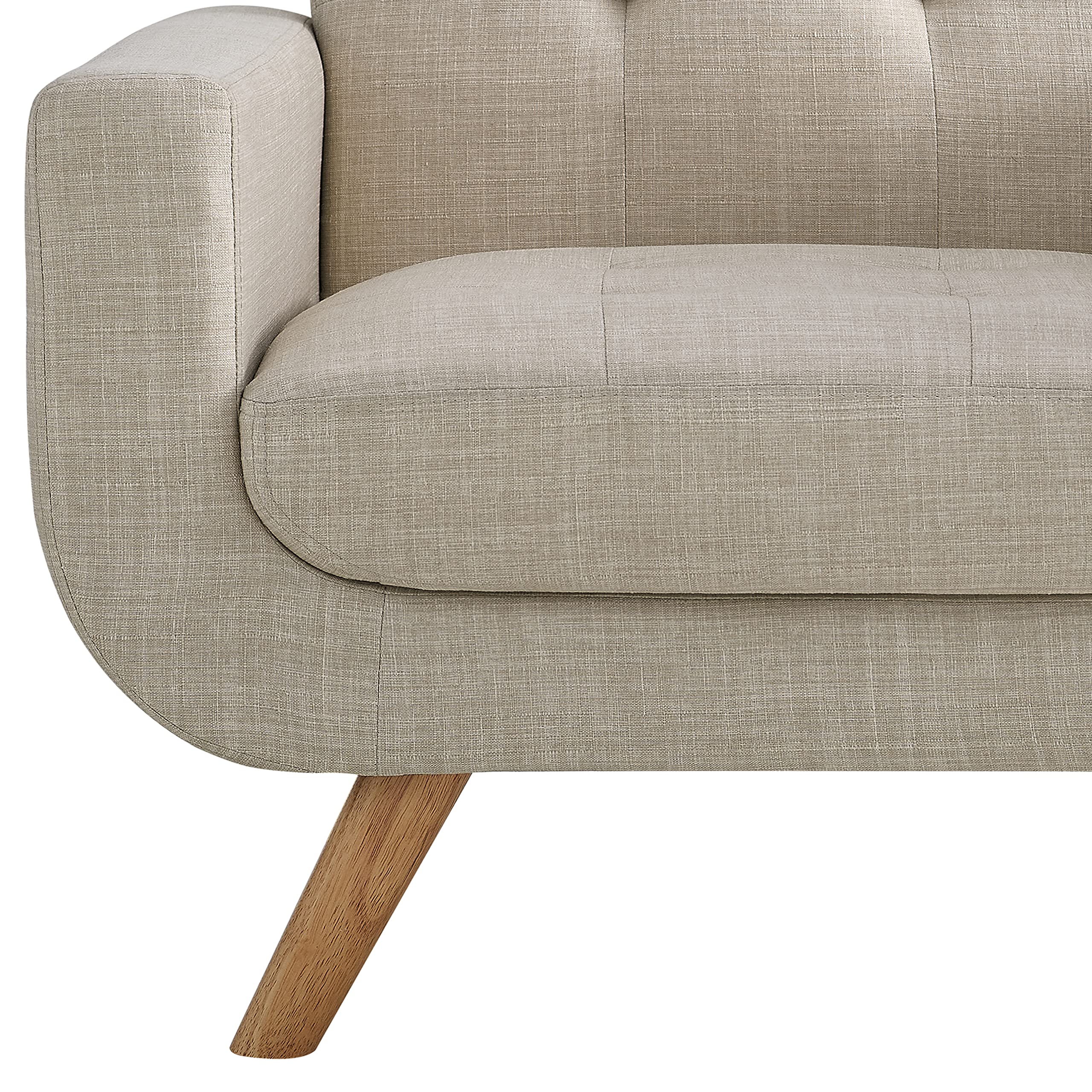 Elena Contemporary Accent Armchair with Linen Upholstery Living Room Furniture