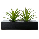 10-inch Artificial Green Grass Plants in Decorative Black