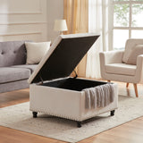 Large Square Storage Ottoman Bench