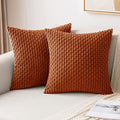 Throw Pillow Covers Soft Fall Corduroy Decorative Set of 2 Boho Striped Pillow Covers Pillowcases