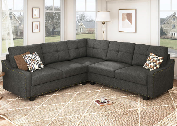 Convertible Sectional Sofa, L Shaped Couch, Reversible 4 Seat Corner Sofa
