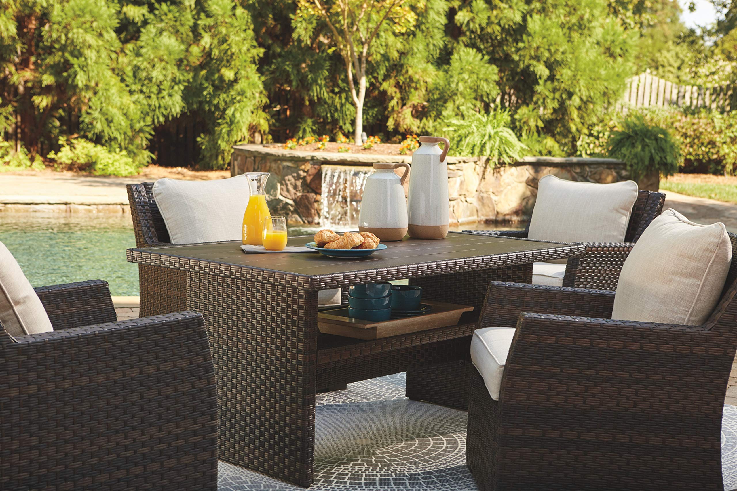 Outdoor Easy Isle Multi-Use Resin Wicker Patio Table