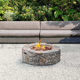 Round Stone Look Propane Gas Fire Pit Fire Table with ETL Certification