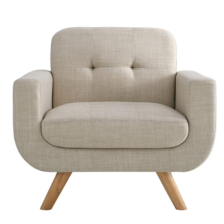 Elena Contemporary Accent Armchair with Linen Upholstery Living Room Furniture