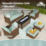 VALLEY Patio Conversation Set Outdoor Furniture Wicker Rattan Sets with Cushion