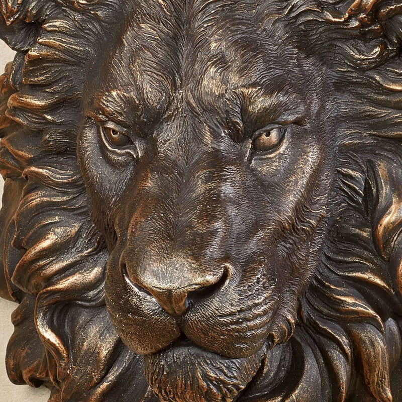 Power and Presence Lion Head Wall Sculpture Bronze