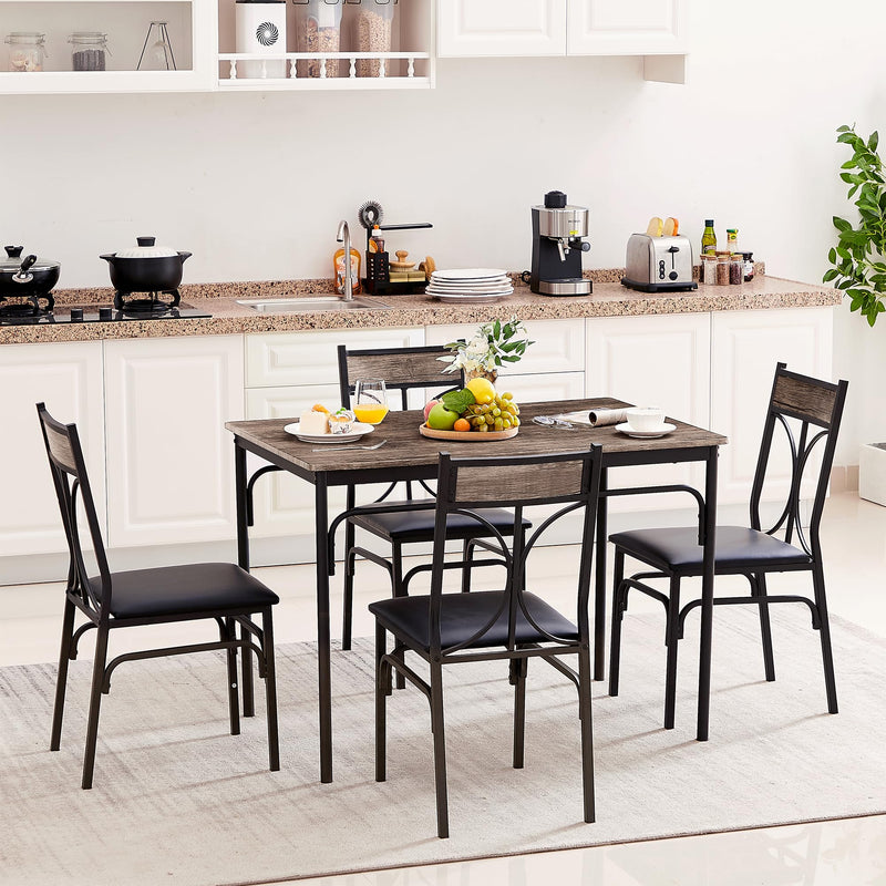 5-Piece Indoor Modern Rectangular Table Kitchen, Dinette, Breakfast Nook
