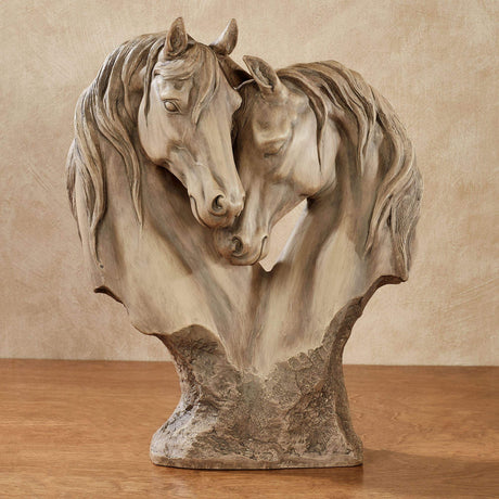 Loving Horses Table Sculpture Tan - Display Decor for Horse Lovers