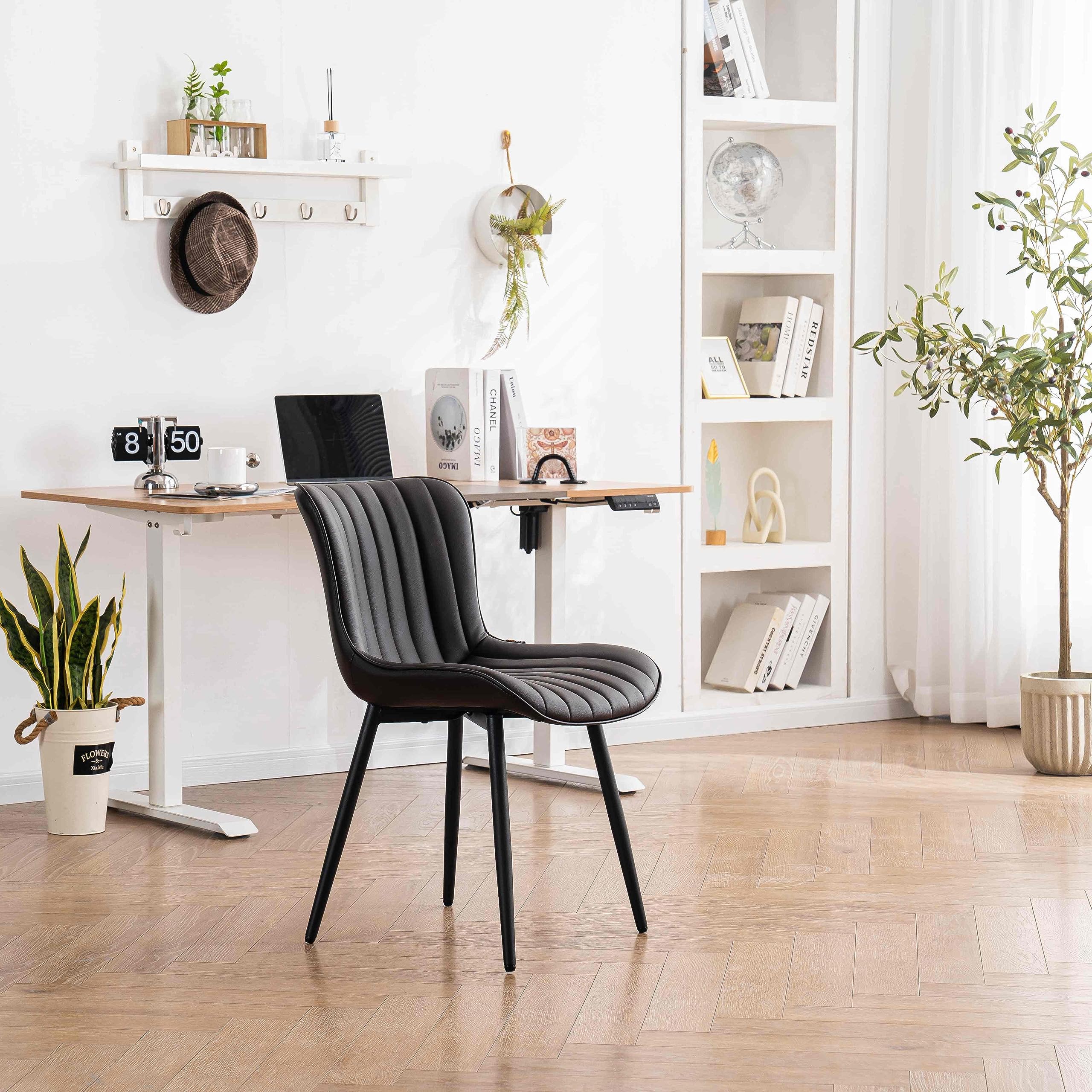 Dining Chairs Set of 2 Faux Leather Upholstered Kitchen Dining Room Chair