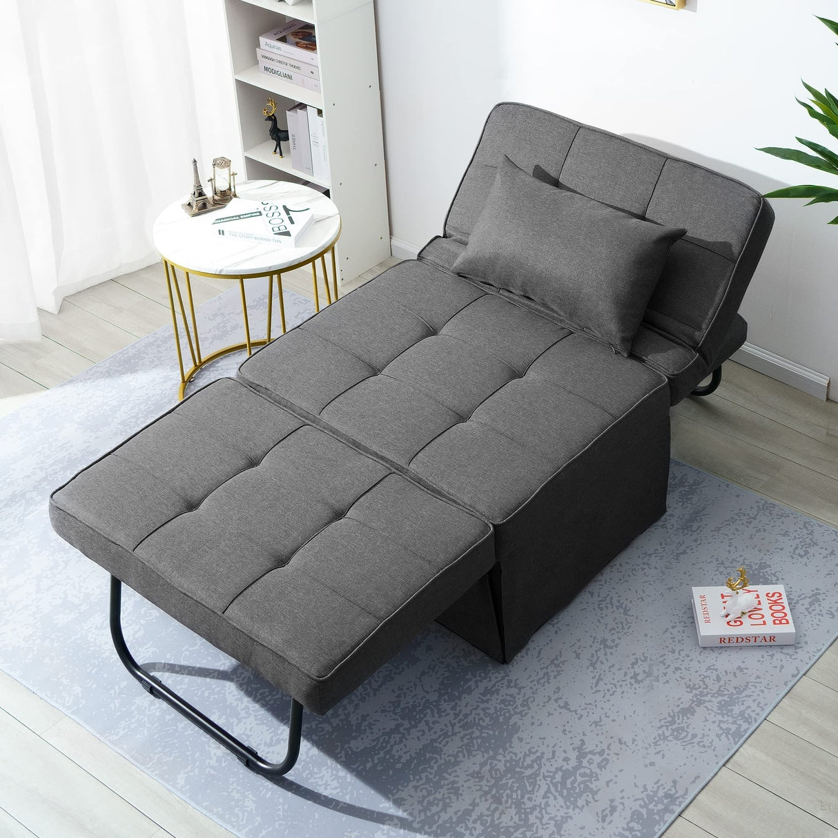 4 in 1 Multi Function Folding Ottoman Breathable Linen Couch Bed