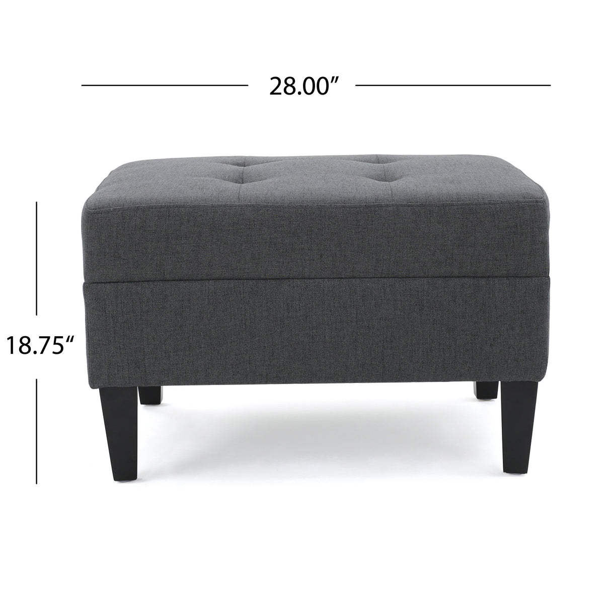 Christopher Knight Home Zahra Ottoman, Dark Grey