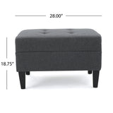 Christopher Knight Home Zahra Ottoman, Dark Grey