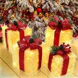 Christmas Lighted Gift Boxes, Set of 4 Light Up Present Boxes