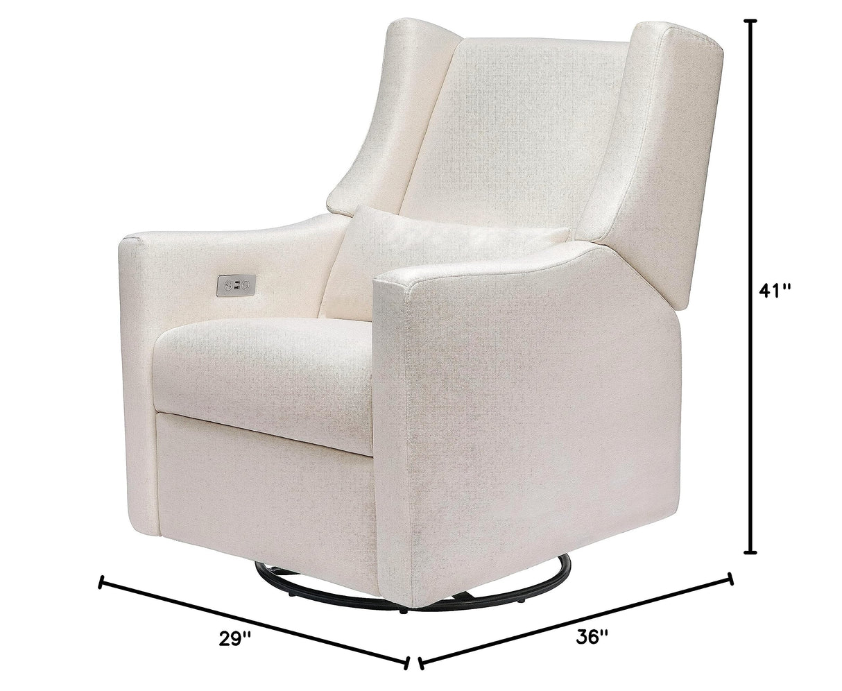 Kiwi Electronic Power Recliner and Swivel Glider with USB Port in Performance Cream Eco-Weave, Water Repellent & Stain Resistant