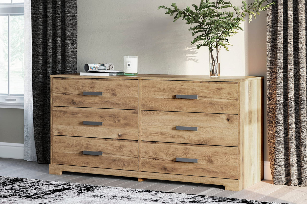 Larstin Rustic 6 Smooth-Gliding Drawer Dresser, Brown