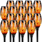 Solar Outdoor Lights, 16 Packs 12LED Tiki Torches with Flickering Flame
