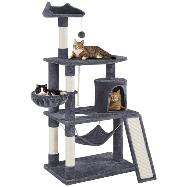 Multi-Level Cat Tree Tower Condo with Scratching Posts, Platform & Hammock