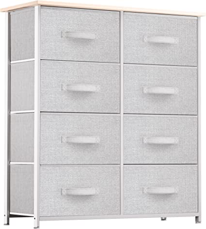 Dresser with 8 Drawers - Fabric Storage Tower, Organizer Unit for Bedroom