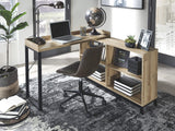 Gerdanet Modern Farmhouse Home Office L-Shaped Desk with Side Storage