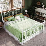 Full Size Bed Frame with Headboard,Metal Bed Frame with Butterfly Pattern Design