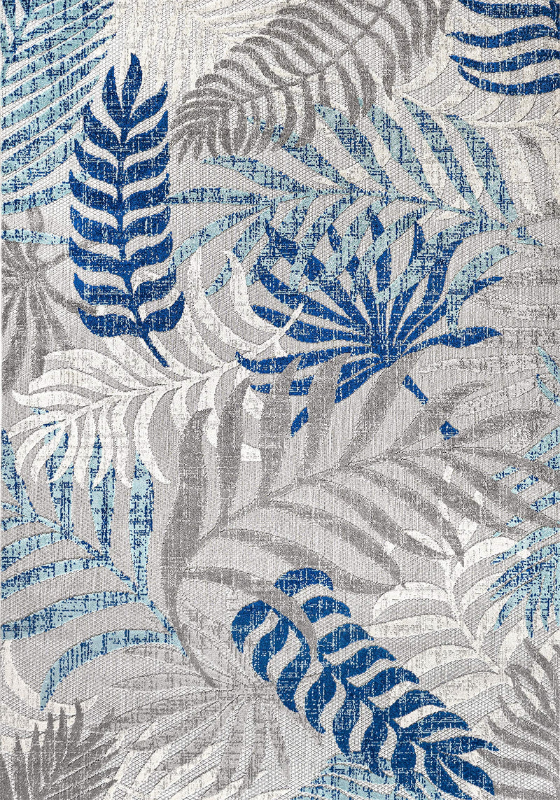 AMC100A-3 Tropics Palm Leaves Indoor Outdoor Area-Rug Bohemian Floral Easy