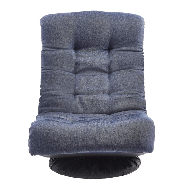 Swivel Foam Lounge Chair - with Headrest, Adjustable, Denim, Blue, 26.3D x 23.5W x 13.7H in